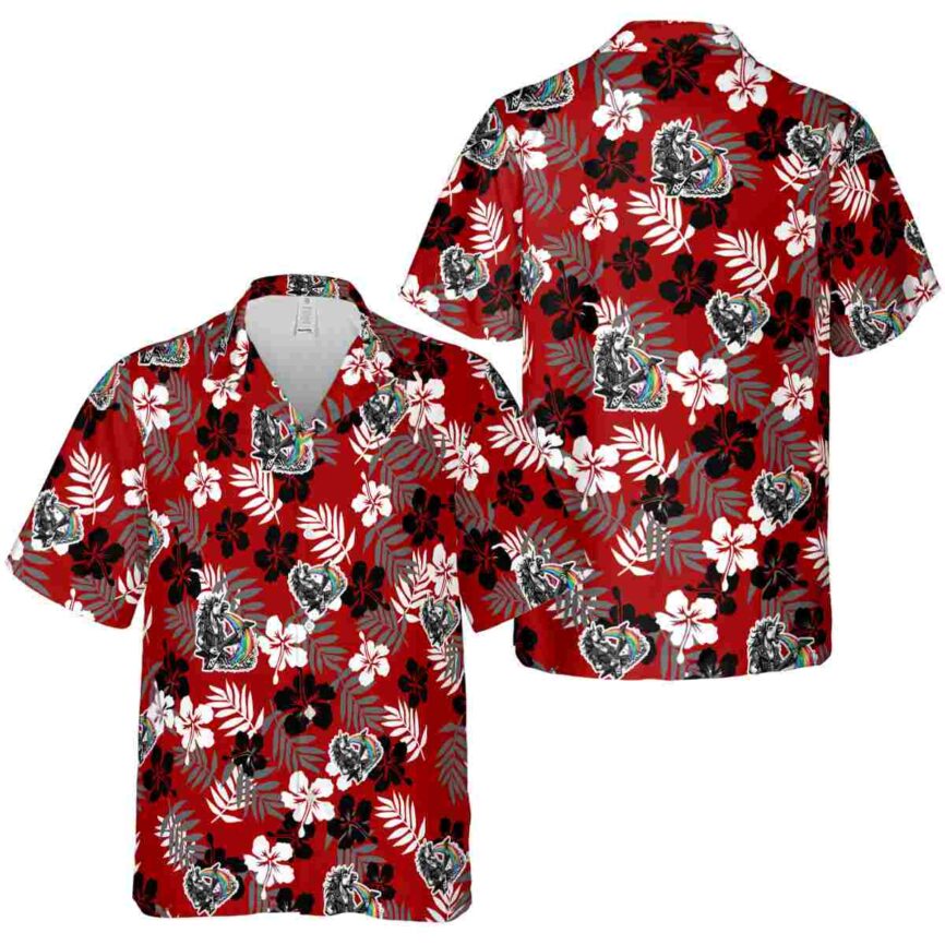 Heavy Metal Leafy Hibiscus Hawaiian Shirt Premium grade