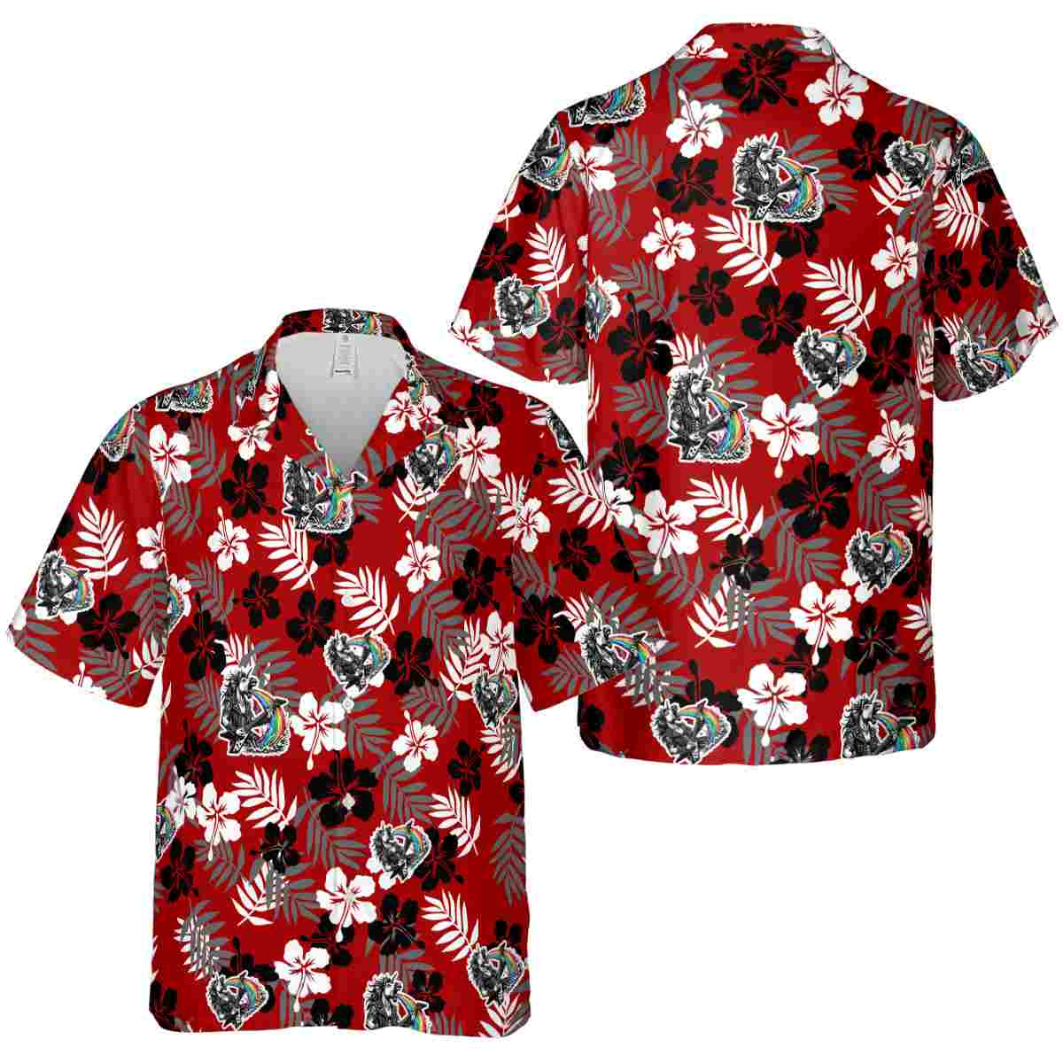 Heavy Metal Leafy Hibiscus Hawaiian Shirt Premium grade Heavy Metal Leafy Hibiscus Hawaiian Shirt Premium grade