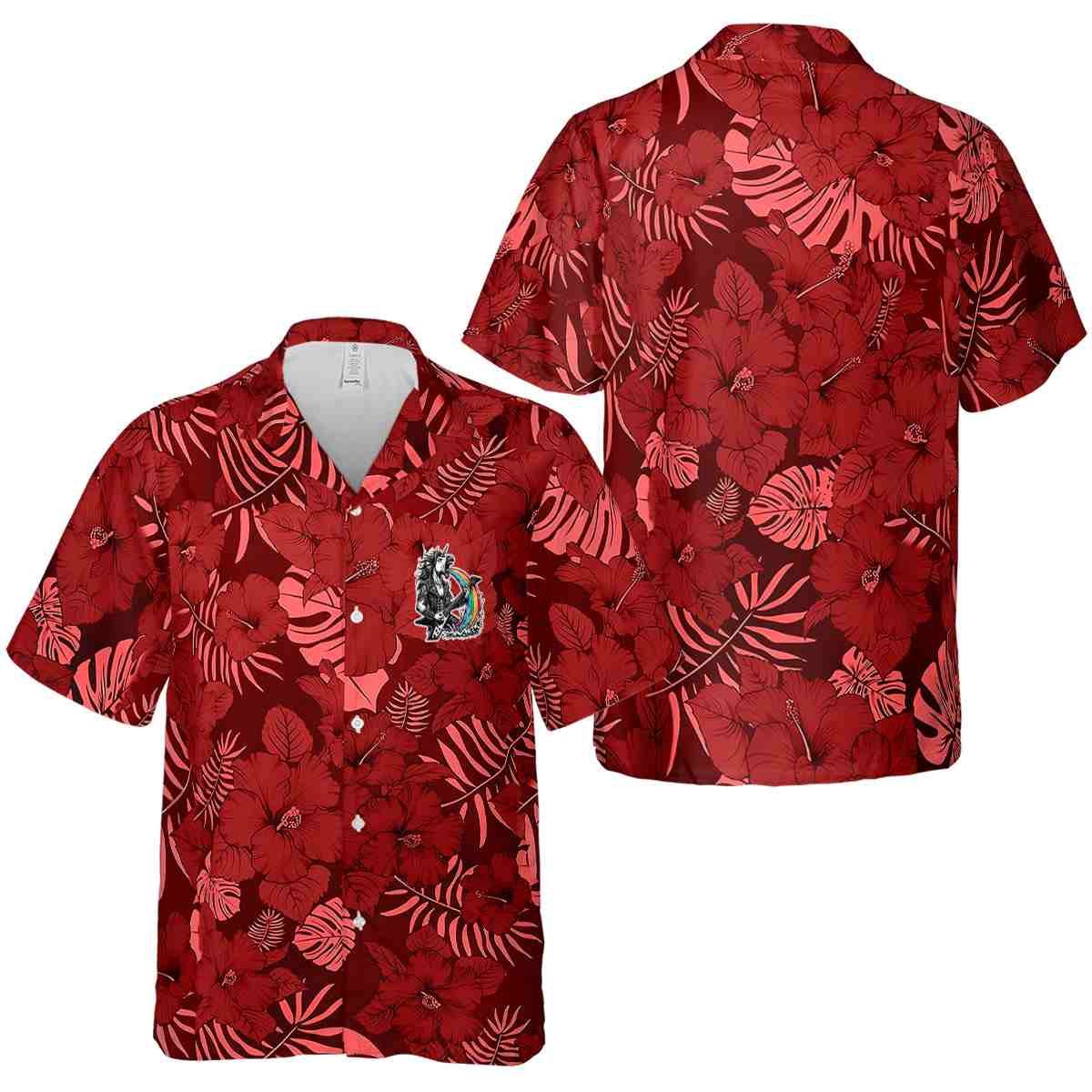 Heavy Metal Monochrome Floral Hawaiian Shirt Premium grade Heavy Metal Monochrome Floral Hawaiian Shirt Premium grade