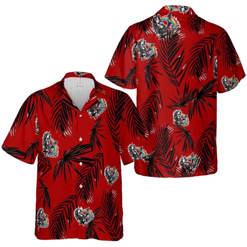 Heavy Metal Monochrome Palm Hawaiian Shirt Premium grade