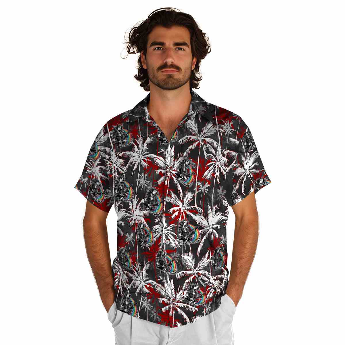 Heavy Metal Palm Themed Hawaiian Shirt New Arrival Heavy Metal Palm Themed Hawaiian Shirt New Arrival