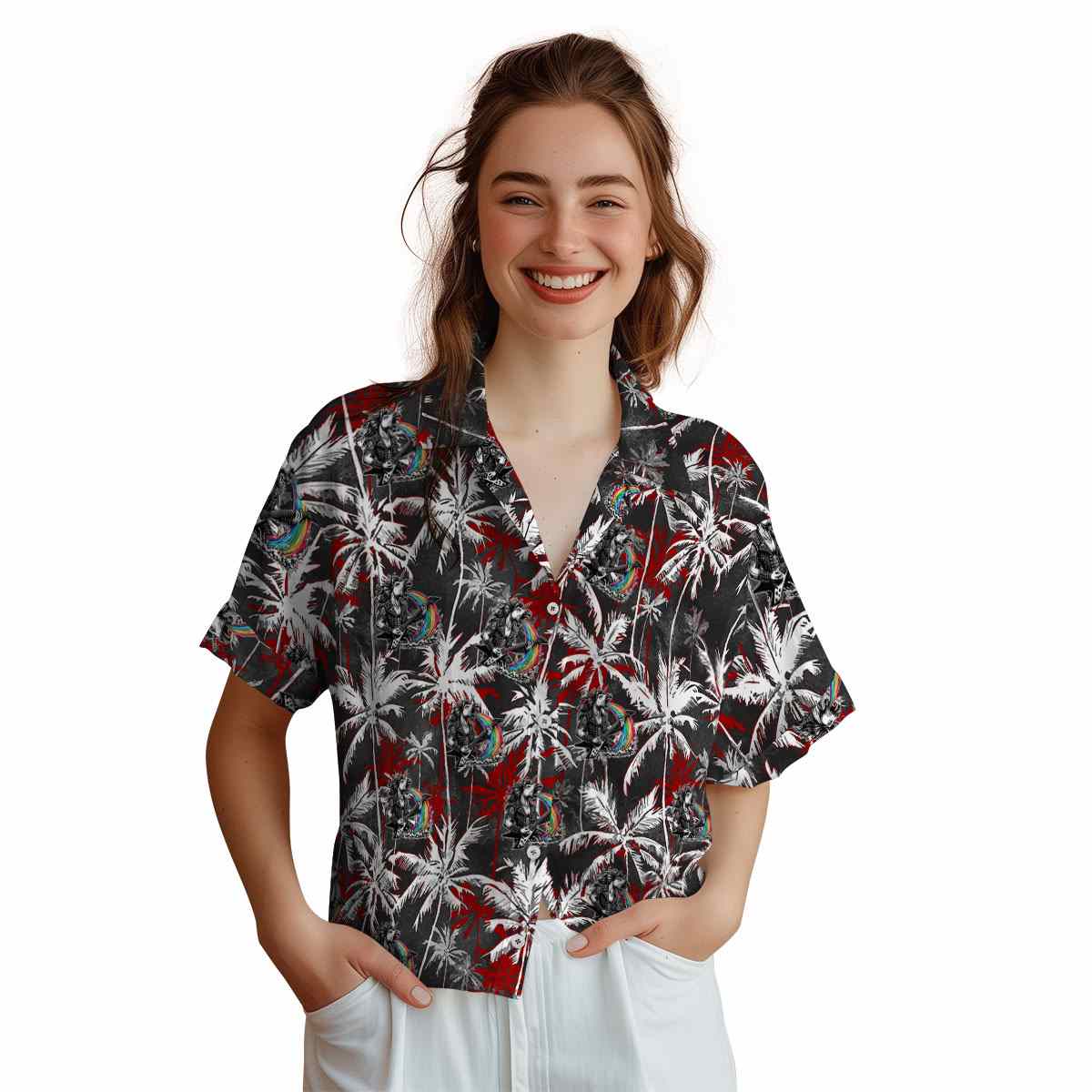 Heavy Metal Palm Themed Hawaiian Shirt Top rated Heavy Metal Palm Themed Hawaiian Shirt Top rated