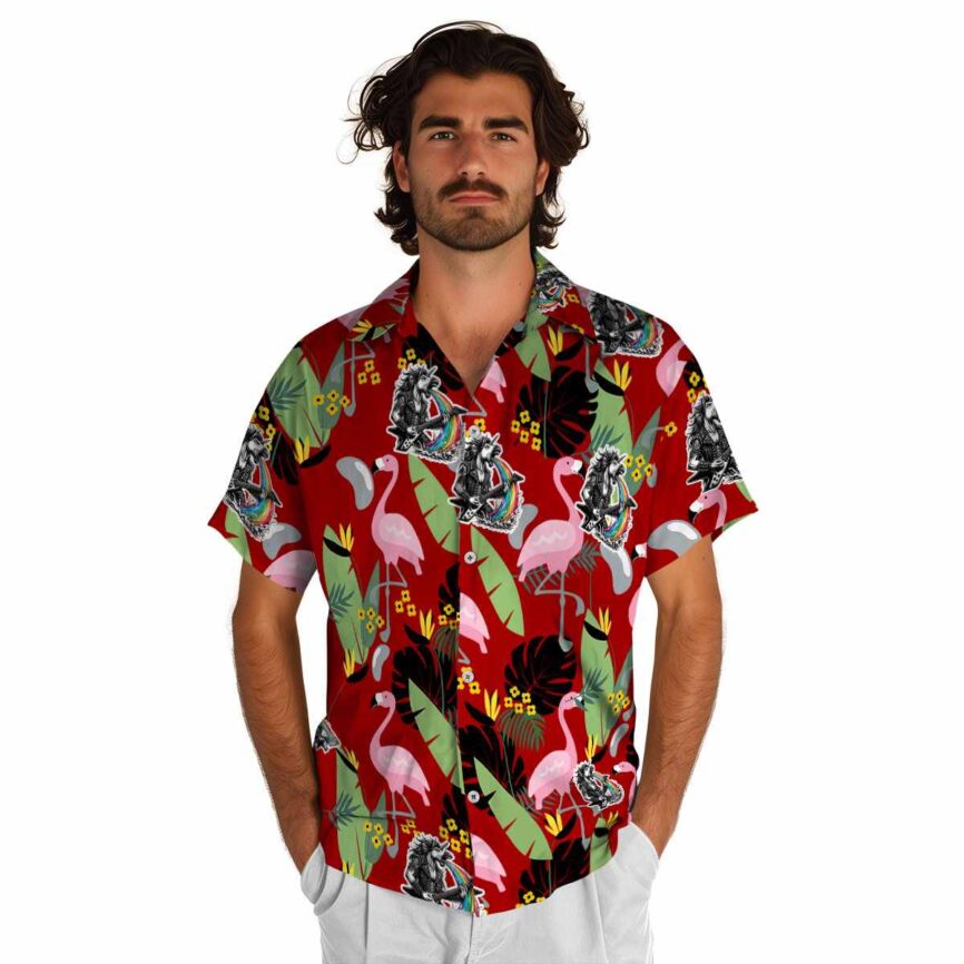 Heavy Metal Pink Flamingo Hawaiian Shirt New Arrival