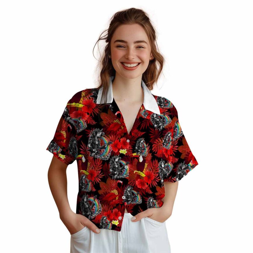 Heavy Metal Tropical Bird Hawaiian Shirt Top rated