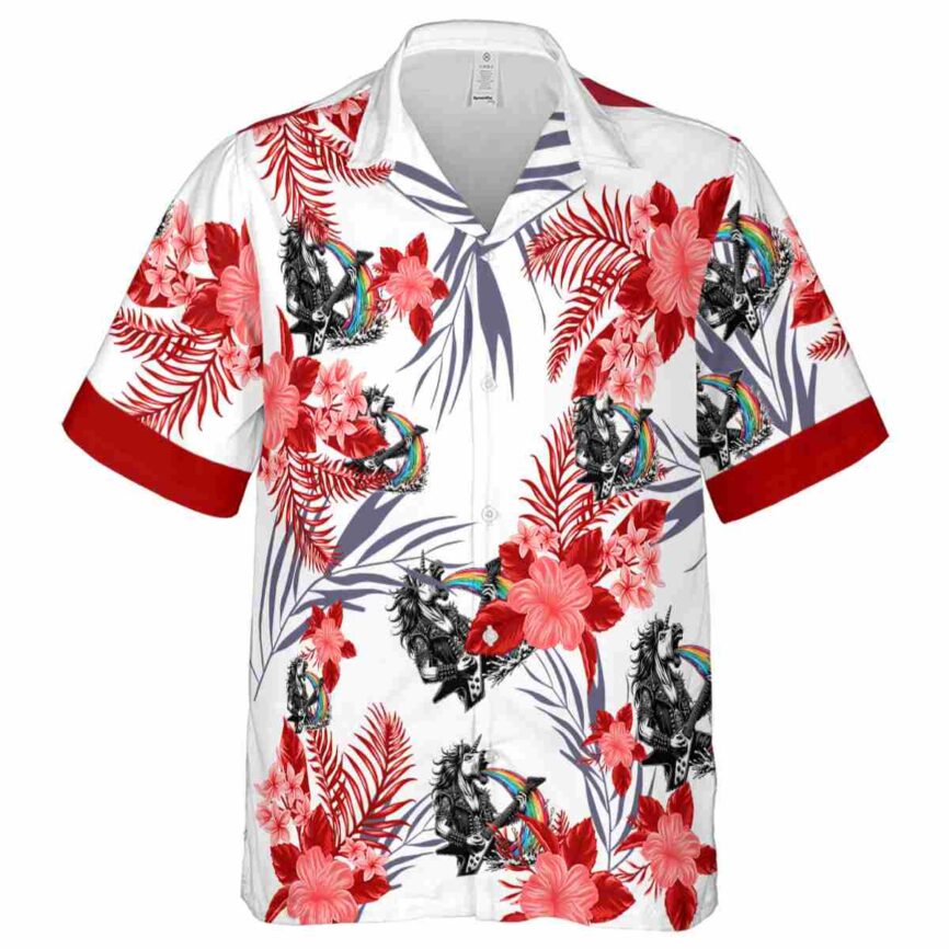Heavy Metal US Flag Floral Hawaiian Shirt Fashion forward