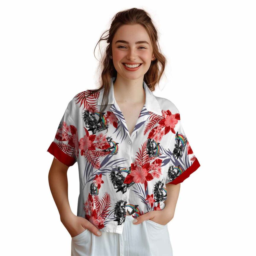 Heavy Metal US Flag Floral Hawaiian Shirt Top rated