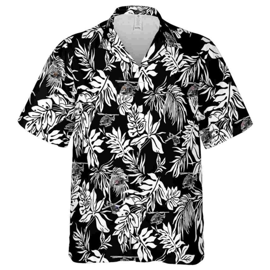 Helicopter Bold Foliage Hawaiian Shirt Fashion forward