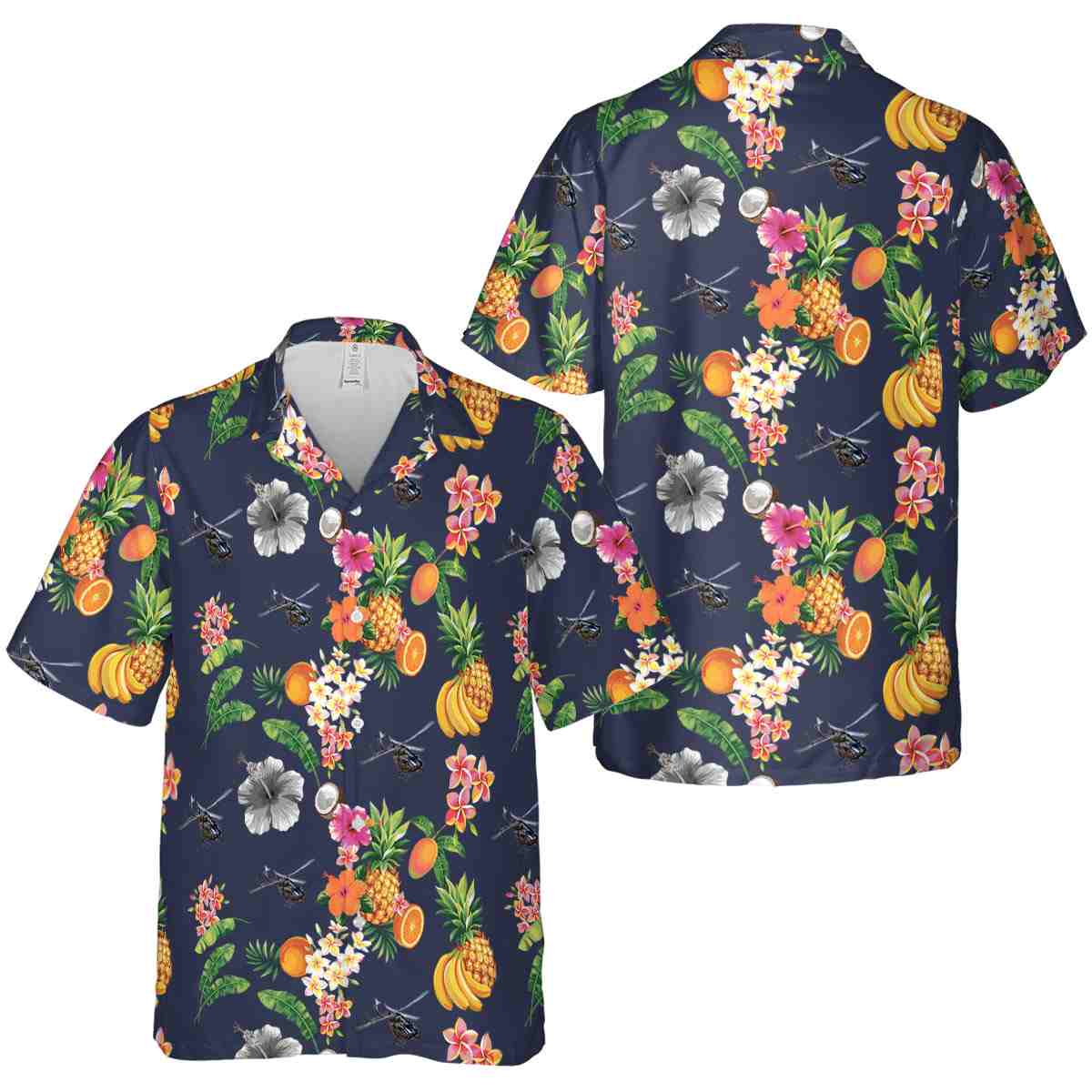Helicopter Fruit Pattern Hawaiian Shirt Premium grade Helicopter Fruit Pattern Hawaiian Shirt Premium grade