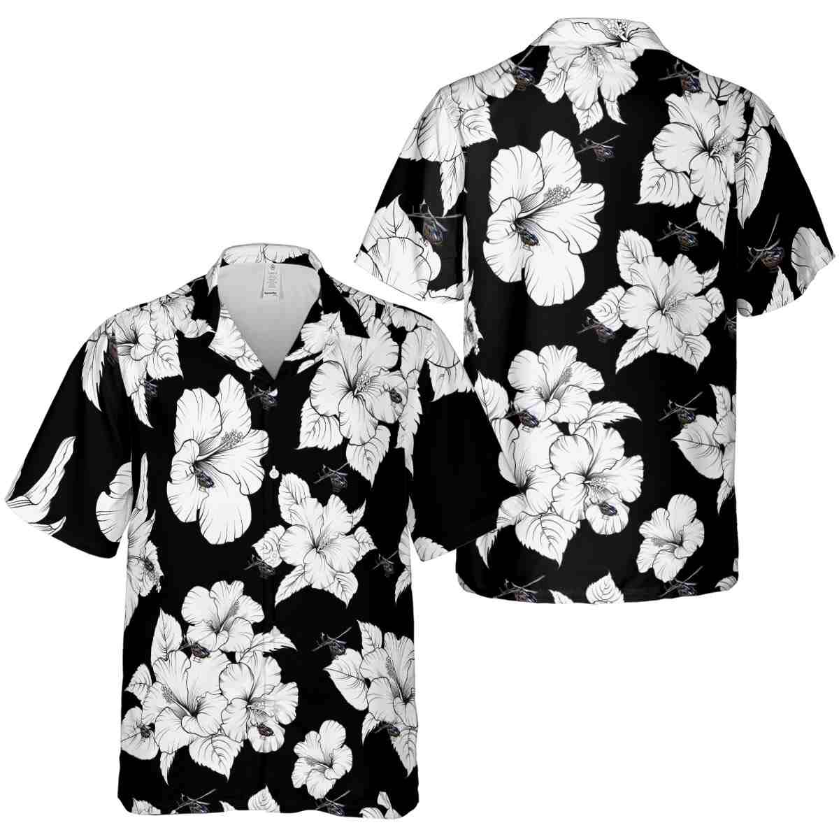 Helicopter Hibiscus Flower Hawaiian Shirt Premium grade Helicopter Hibiscus Flower Hawaiian Shirt Premium grade