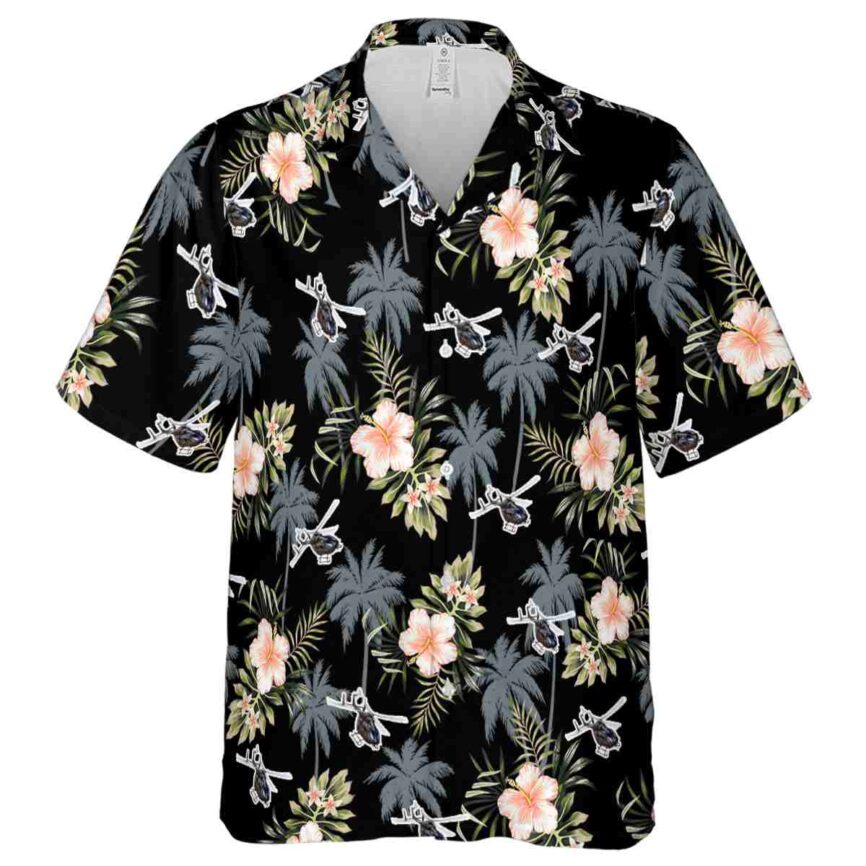 Helicopter Hibiscus Palm Hawaiian Shirt Fashion forward