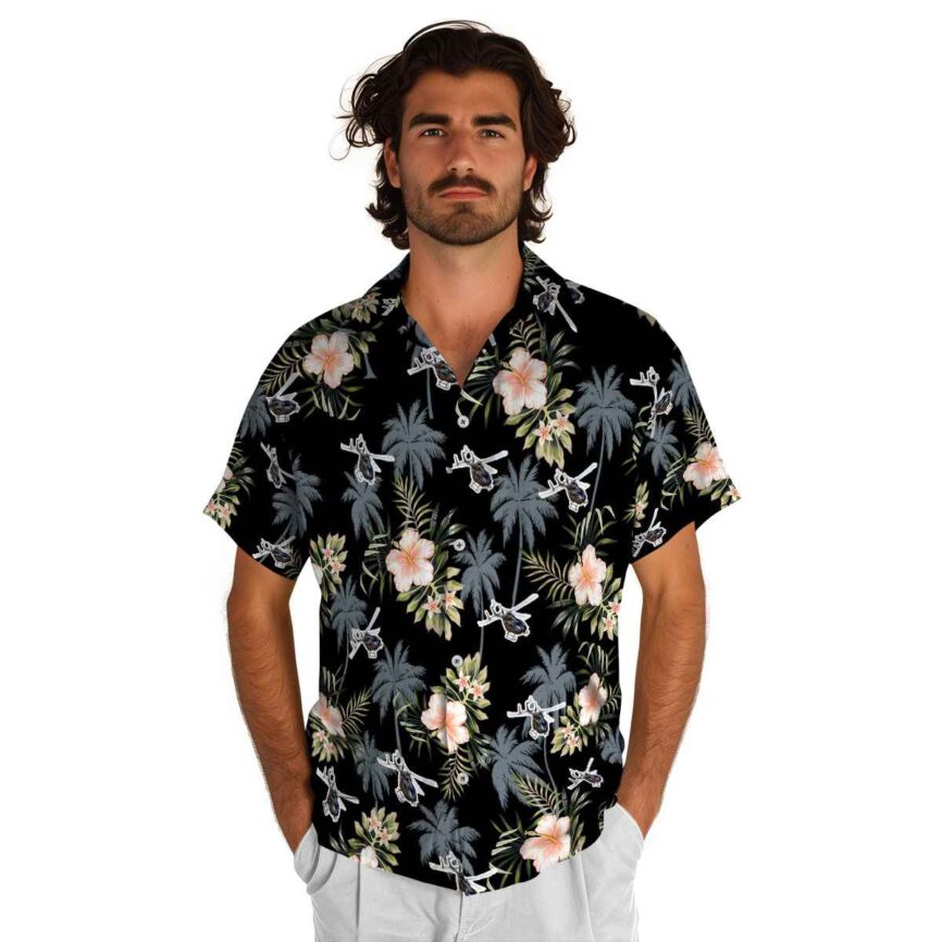 Helicopter Hibiscus Palm Hawaiian Shirt New Arrival