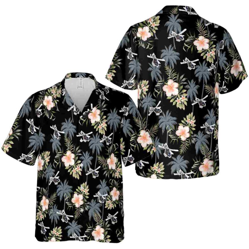 Helicopter Hibiscus Palm Hawaiian Shirt Premium grade