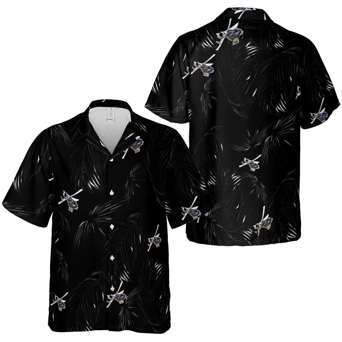 Helicopter Monochrome Palm Hawaiian Shirt Premium grade Helicopter Monochrome Palm Hawaiian Shirt Premium grade