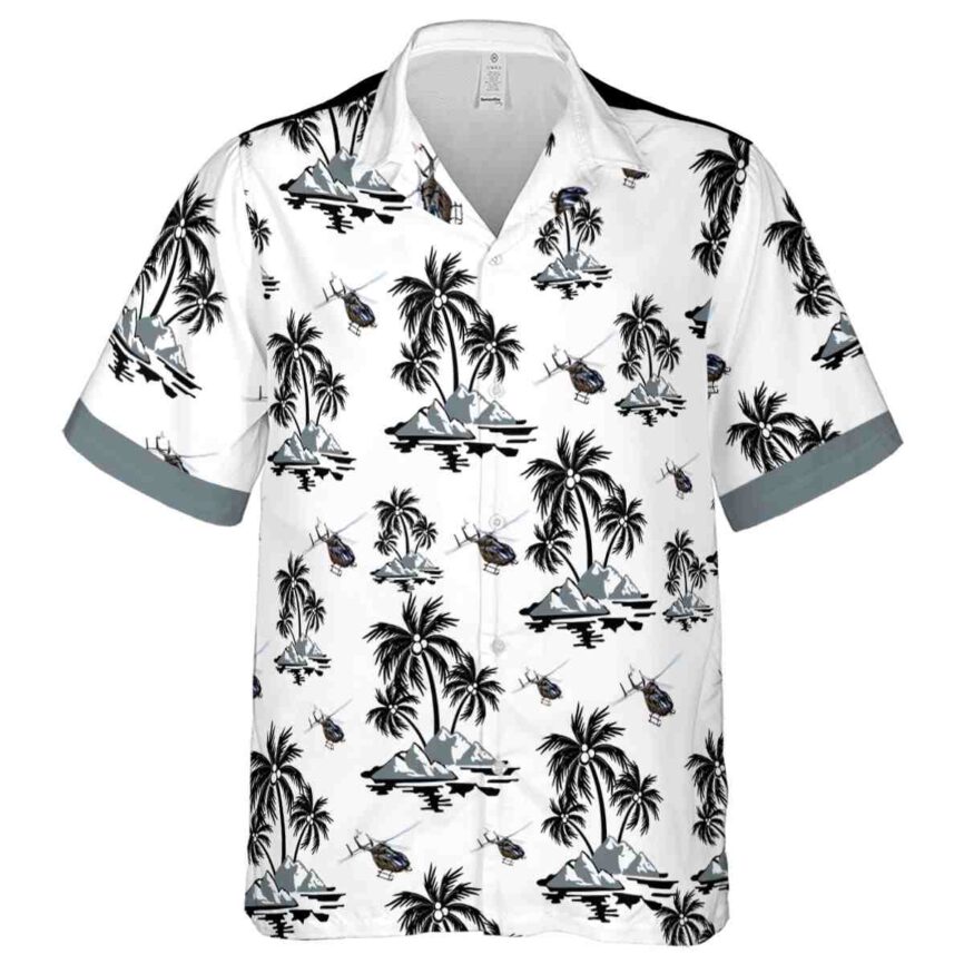 Helicopter Palm Island Graphic Hawaiian Shirt Fashion forward