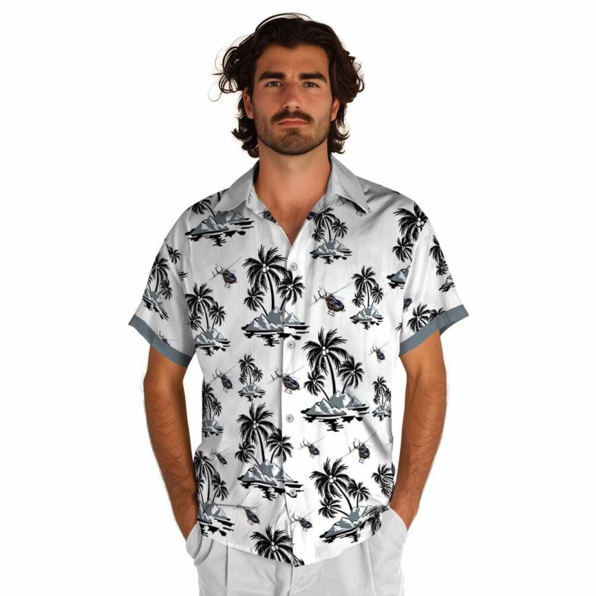 Helicopter Palm Island Graphic Hawaiian Shirt New Arrival