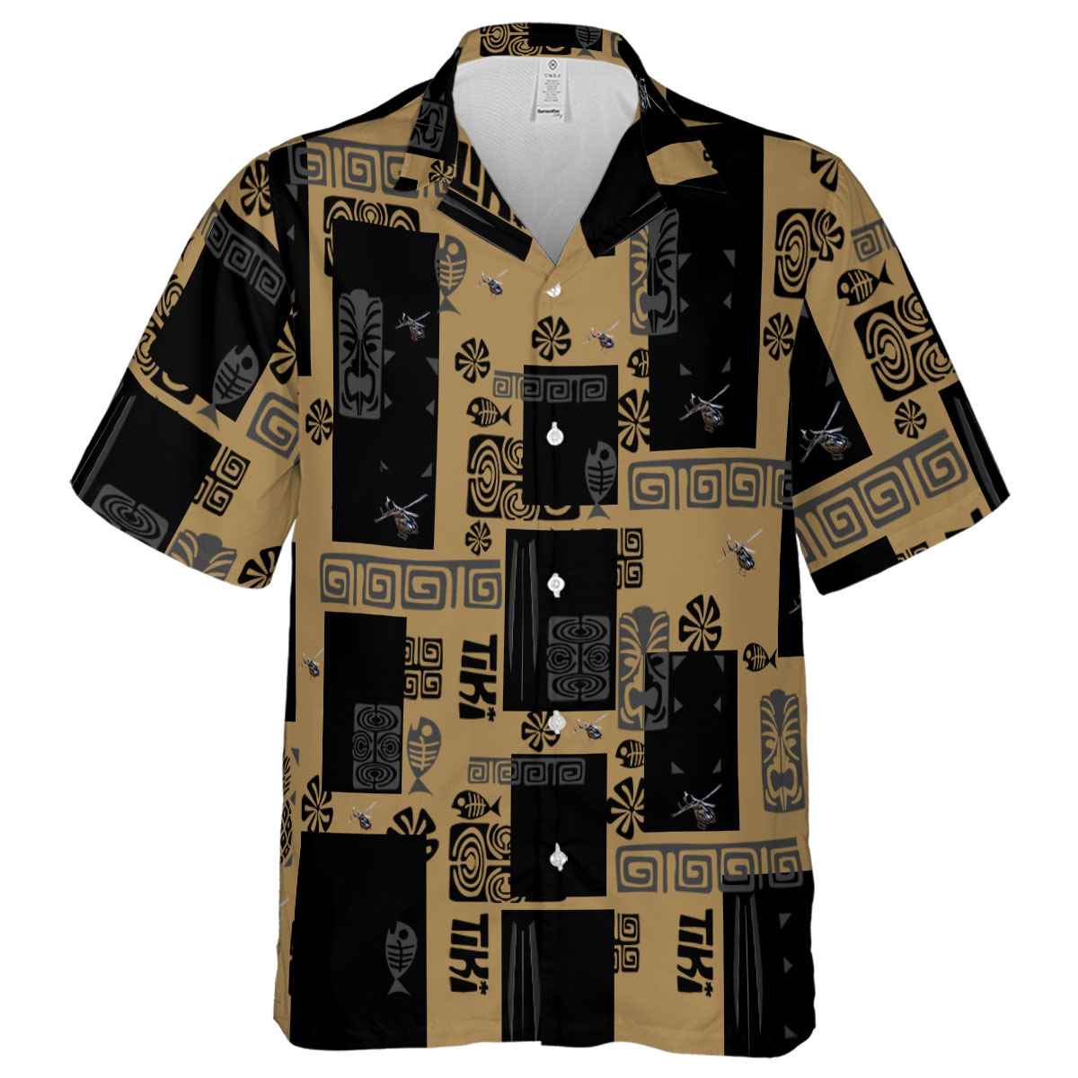 Helicopter Tiki Motifs Hawaiian Shirt Fashion forward Helicopter Tiki Motifs Hawaiian Shirt Fashion forward
