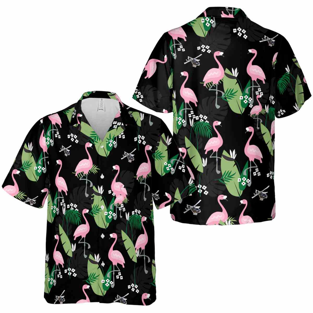 Helicopter Tropical Flamingo Hawaiian Shirt Premium grade Helicopter Tropical Flamingo Hawaiian Shirt Premium grade