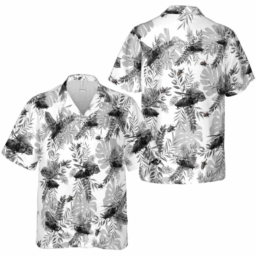 Helicopter Tropical Fronds Hawaiian Shirt Premium grade