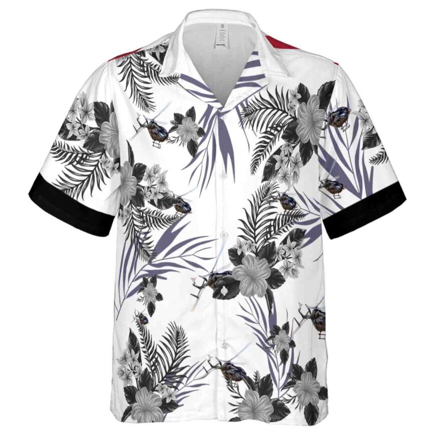 Helicopter US Flag Floral Hawaiian Shirt Fashion forward