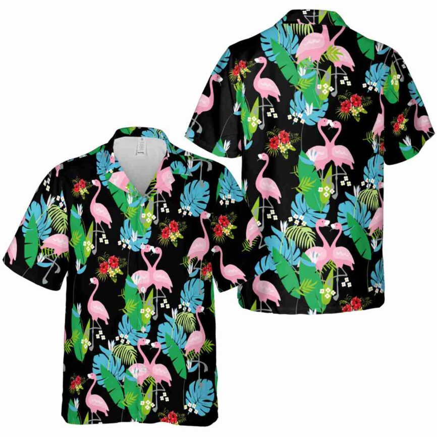 Hibiscus Flamingo Leaf Hawaiian Shirt Premium grade