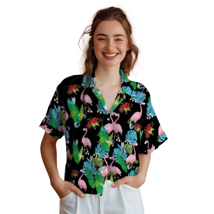 Hibiscus Flamingo Leaf Hawaiian Shirt Top rated