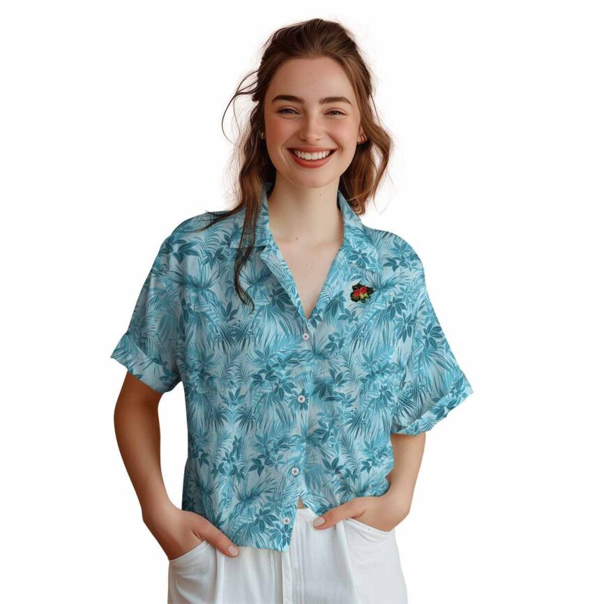 Hibiscus Foliage Print Hawaiian Shirt Top rated