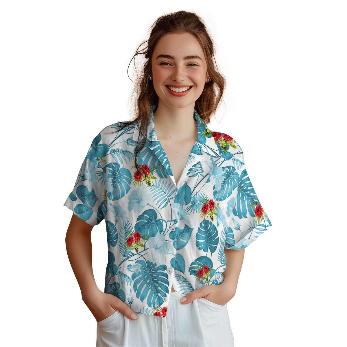 Hibiscus Leaf Pattern Hawaiian Shirt Top rated Hibiscus Leaf Pattern Hawaiian Shirt Top rated