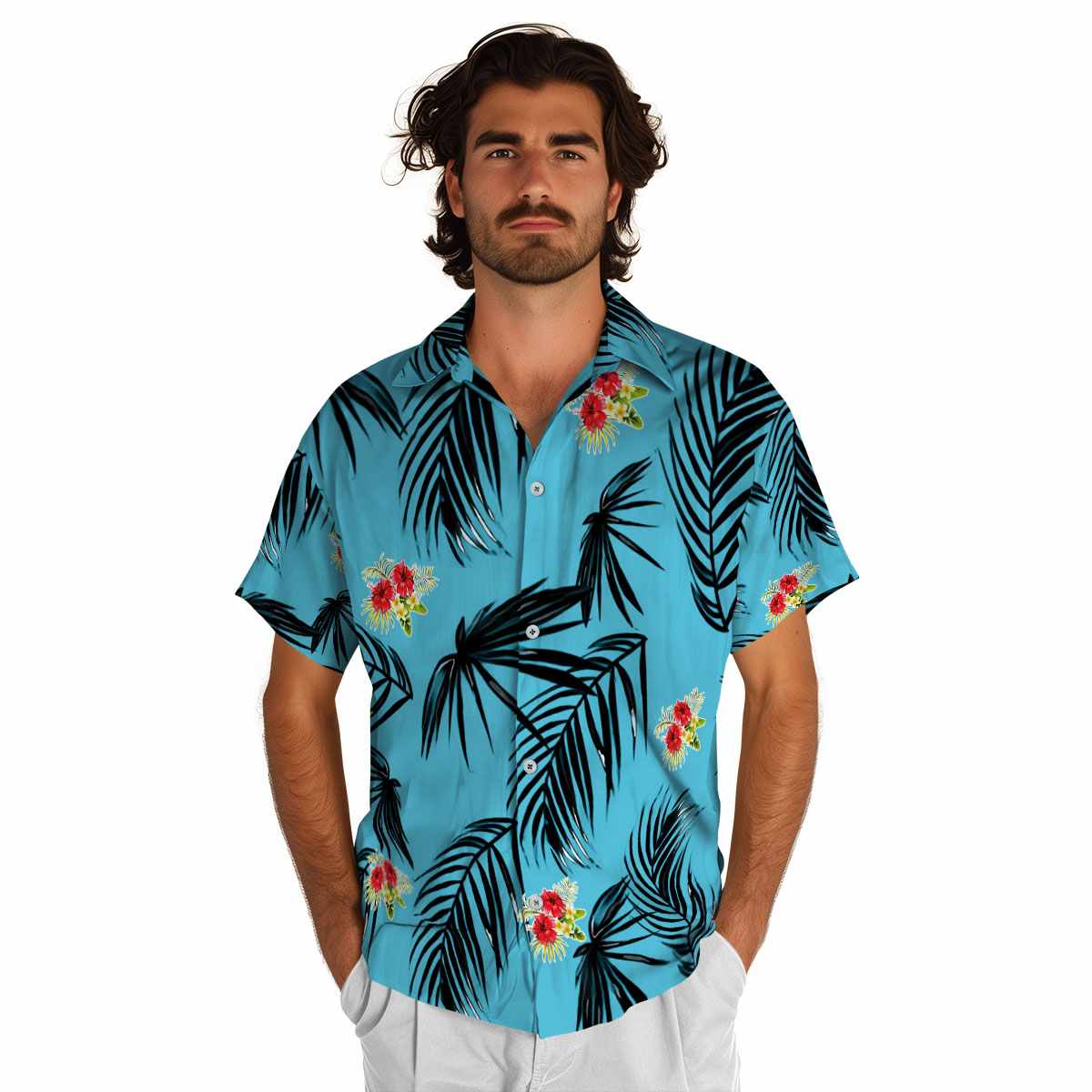 Hibiscus Monochrome Palm Hawaiian Shirt New Arrival Hibiscus Monochrome Palm Hawaiian Shirt New Arrival