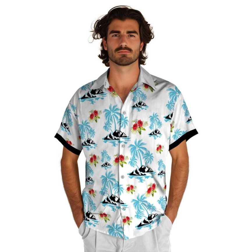 Hibiscus Palm Island Graphic Hawaiian Shirt New Arrival