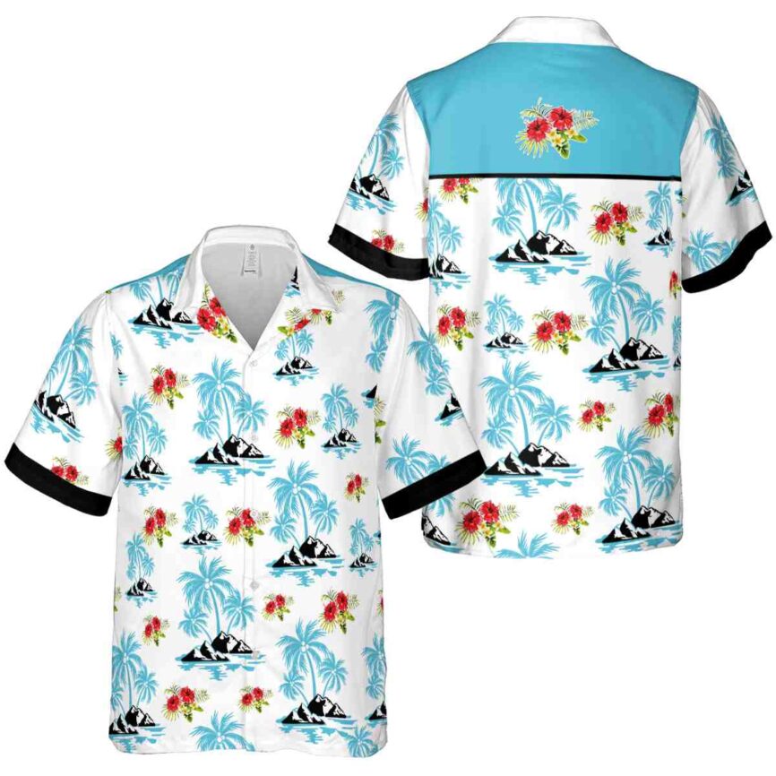 Hibiscus Palm Island Graphic Hawaiian Shirt Premium grade