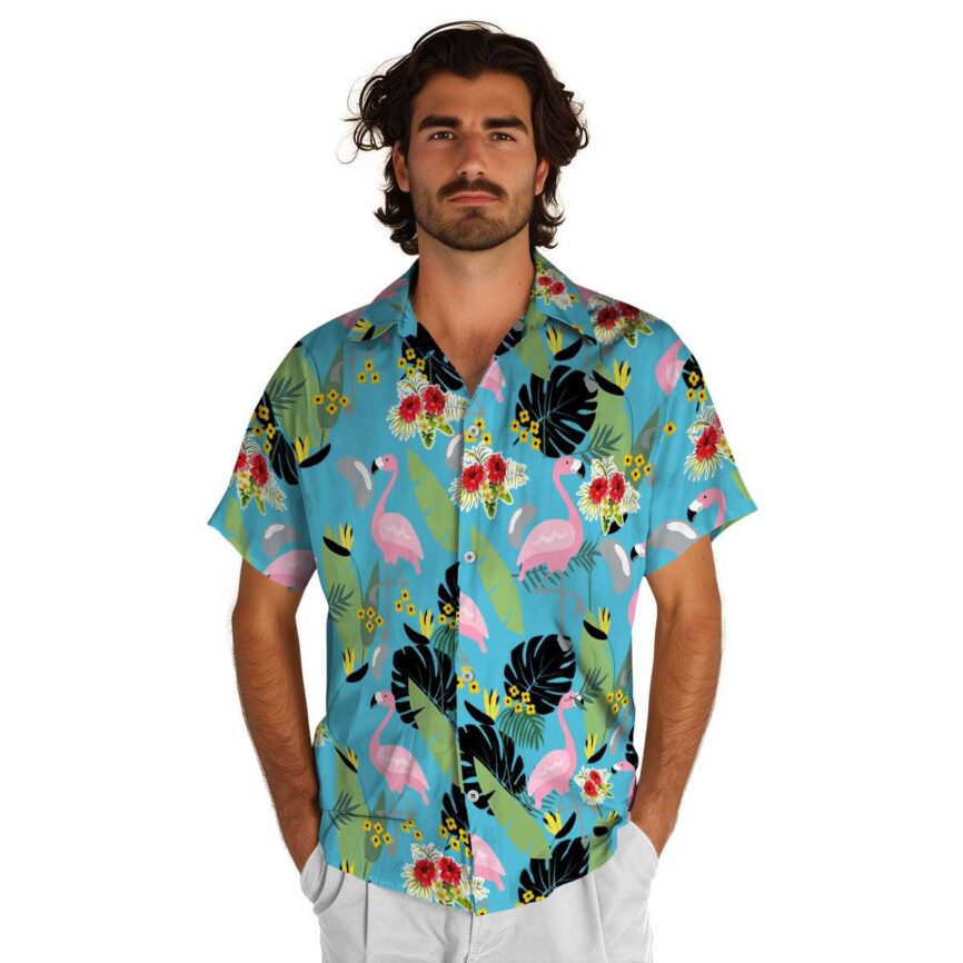 Hibiscus Pink Flamingo Hawaiian Shirt New Arrival