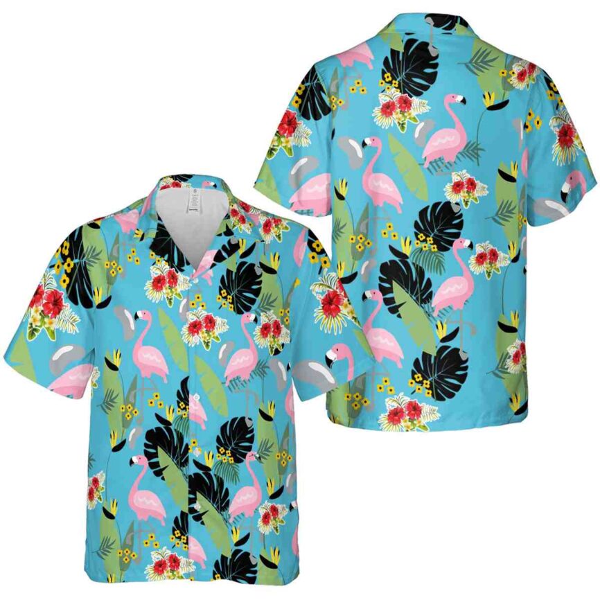 Hibiscus Pink Flamingo Hawaiian Shirt Premium grade