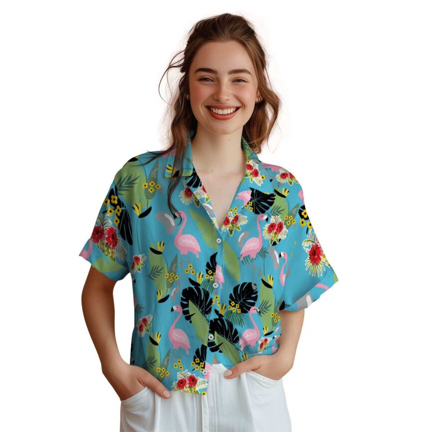 Hibiscus Pink Flamingo Hawaiian Shirt Top rated