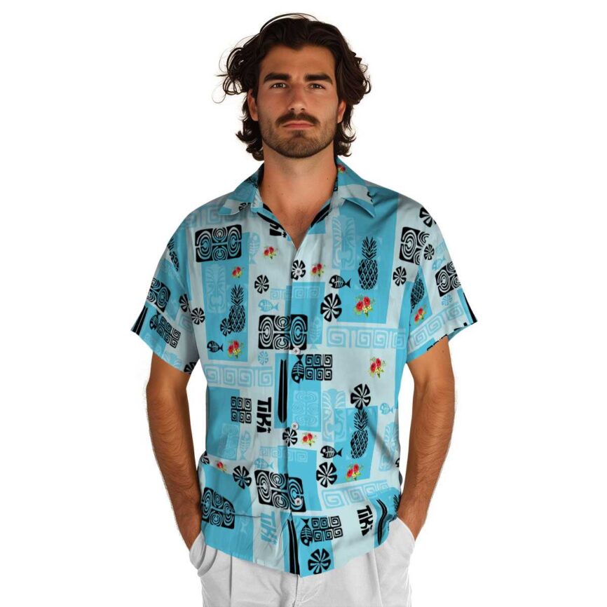 Hibiscus Tiki Motifs Hawaiian Shirt New Arrival