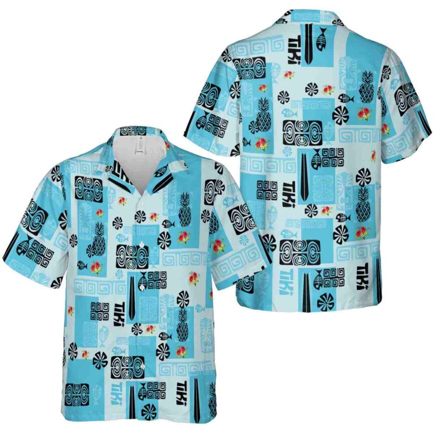 Hibiscus Tiki Motifs Hawaiian Shirt Premium grade