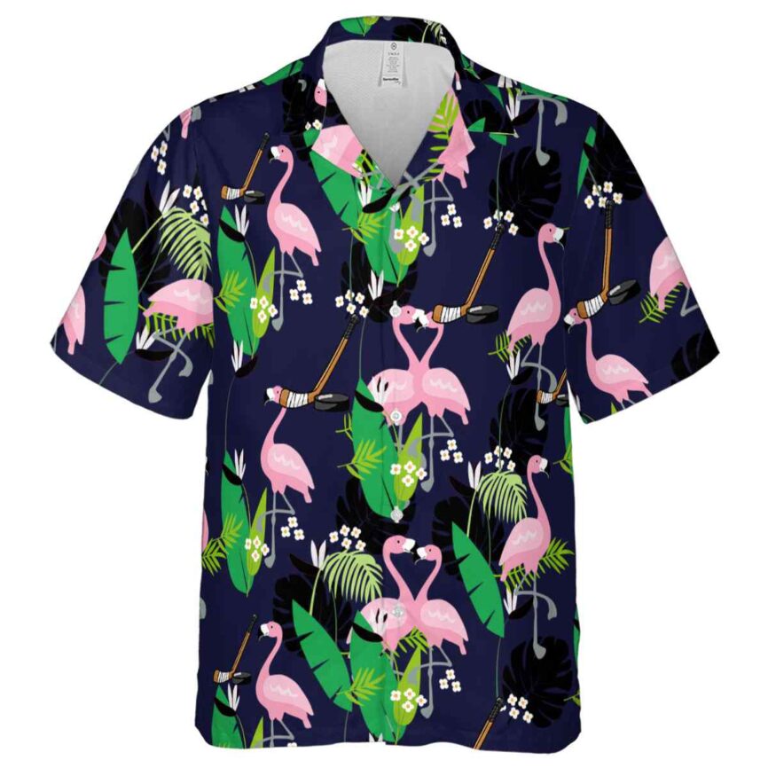 Hockey Flamingo Leaf Hawaiian Shirt Fashion forward