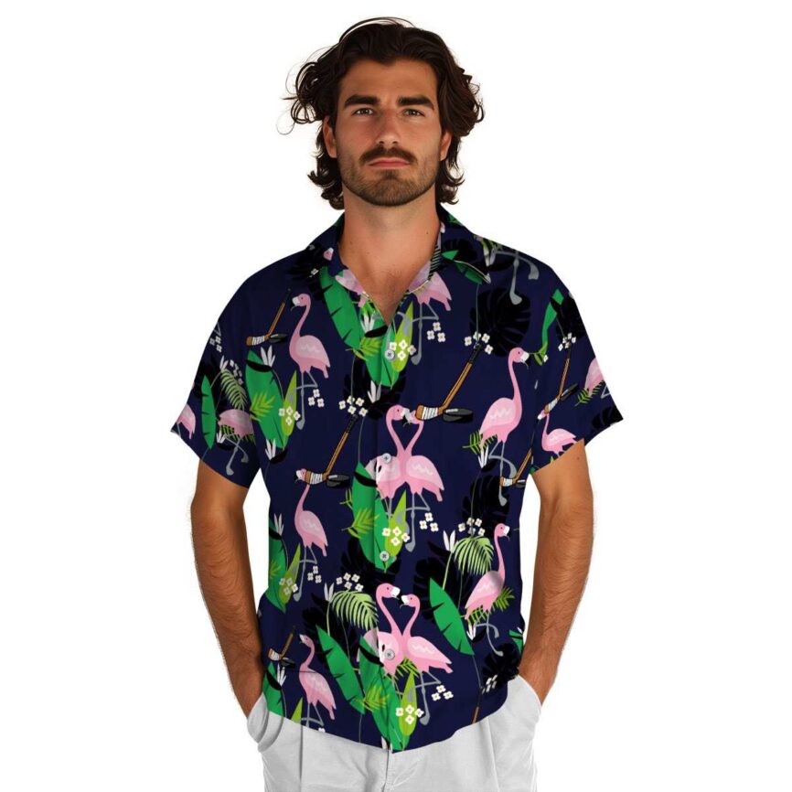 Hockey Flamingo Leaf Hawaiian Shirt New Arrival
