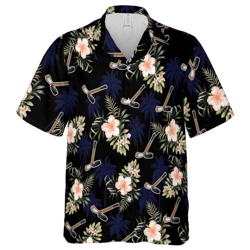 Hockey Hibiscus Palm Hawaiian Shirt Fashion forward