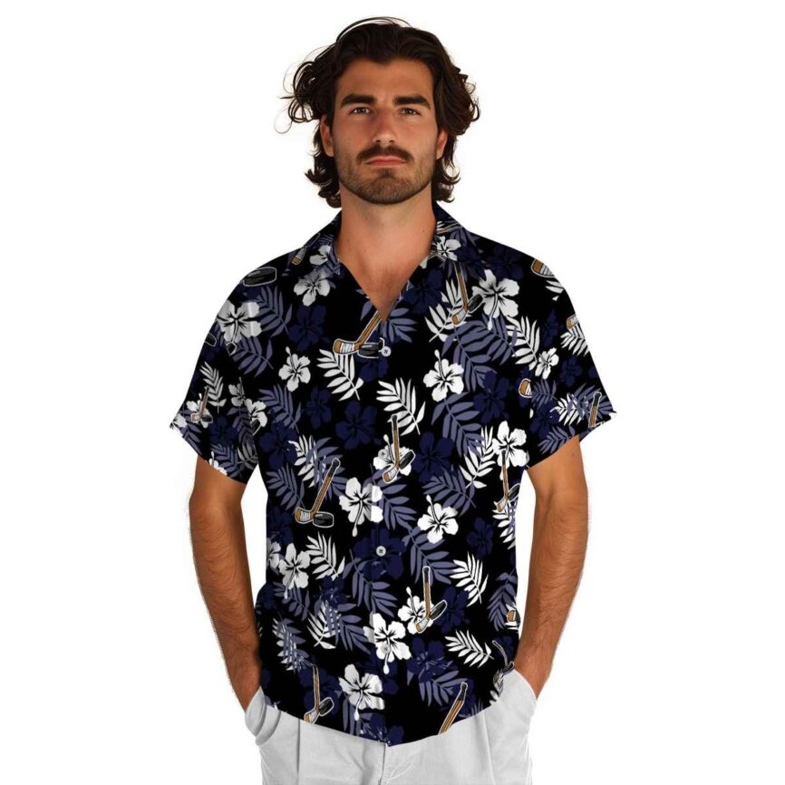 Hockey Leafy Hibiscus Hawaiian Shirt New Arrival