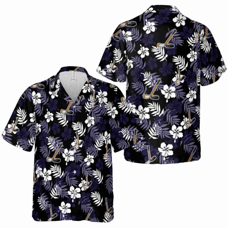 Hockey Leafy Hibiscus Hawaiian Shirt Premium grade