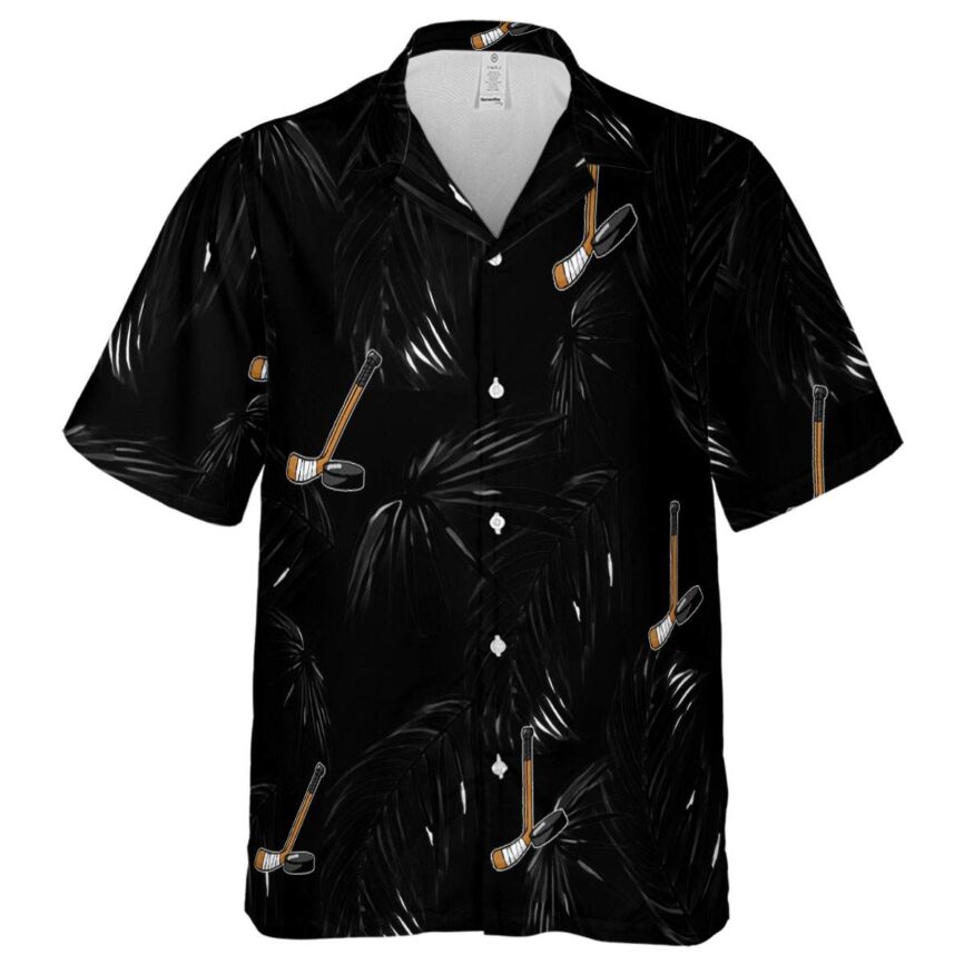 Hockey Monochrome Palm Hawaiian Shirt Fashion forward