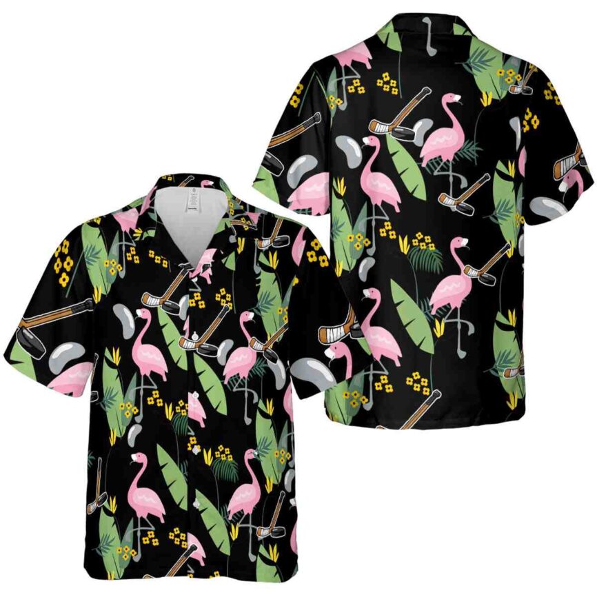 Hockey Pink Flamingo Hawaiian Shirt Premium grade