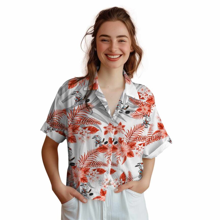 Hockey Tropical Blossom Hawaiian Shirt Top rated