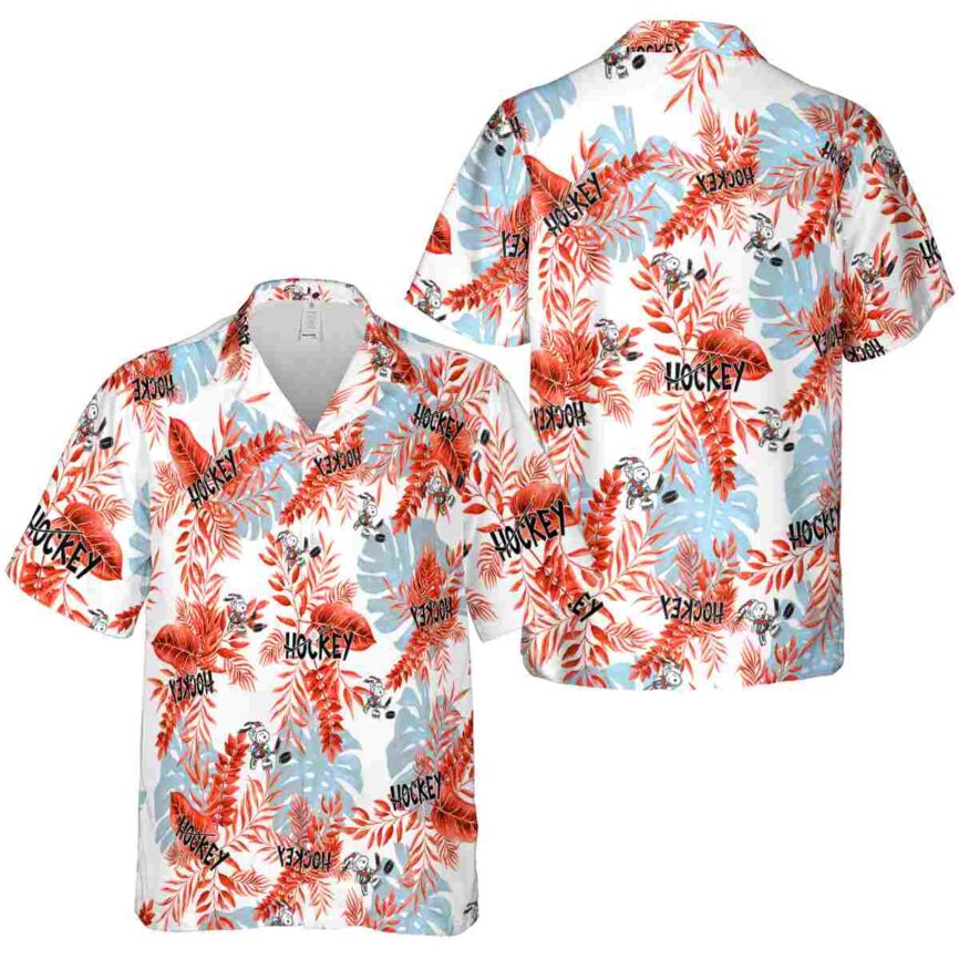 Hockey Tropical Fronds Hawaiian Shirt Premium grade