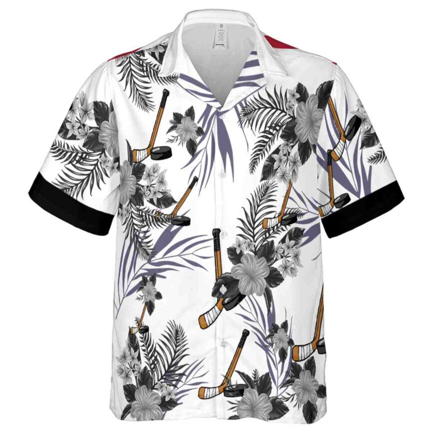 Hockey US Flag Floral Hawaiian Shirt Fashion forward
