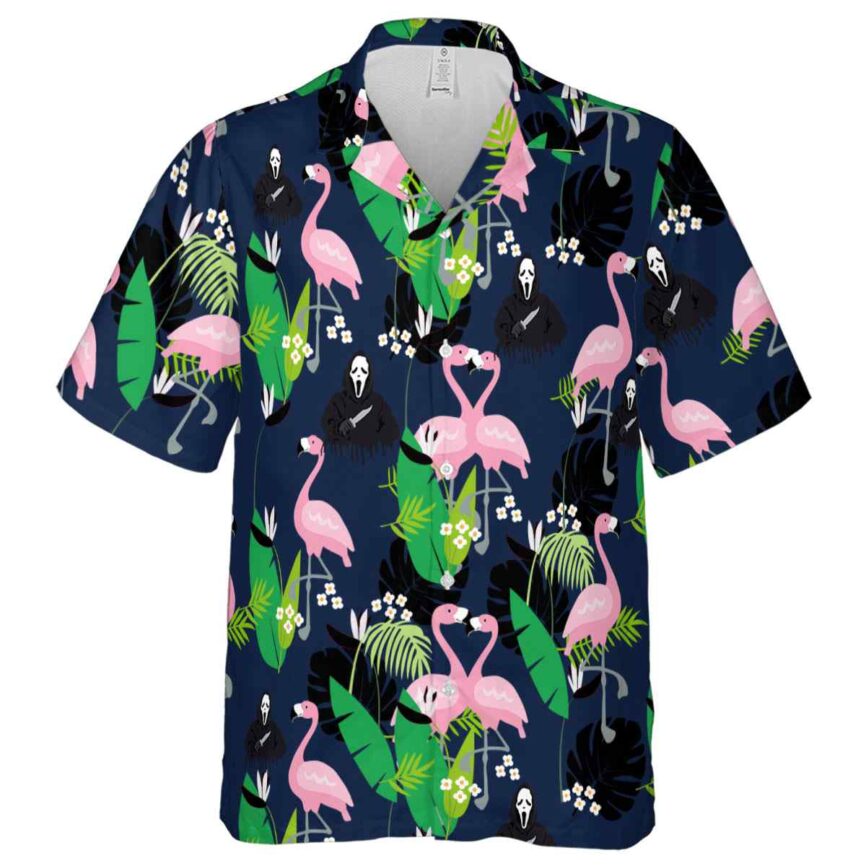 Horror Flamingo Leaf Hawaiian Shirt Fashion forward