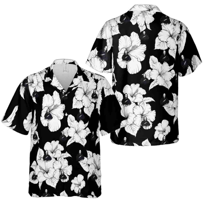 Horror Hibiscus Flower Hawaiian Shirt Premium grade
