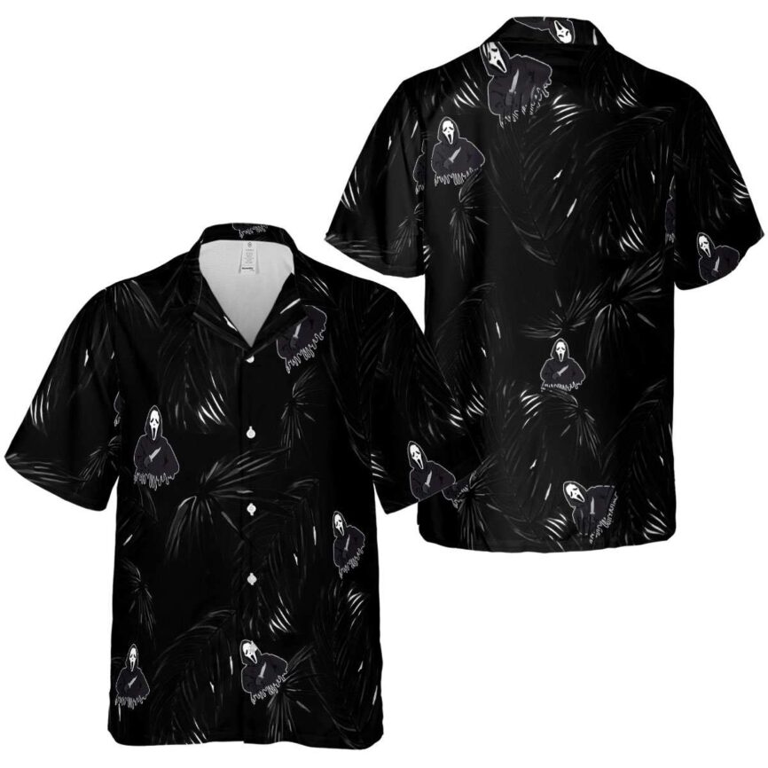 Horror Monochrome Palm Hawaiian Shirt Premium grade