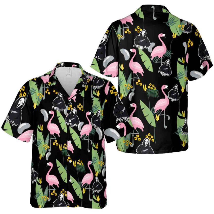 Horror Pink Flamingo Hawaiian Shirt Premium grade