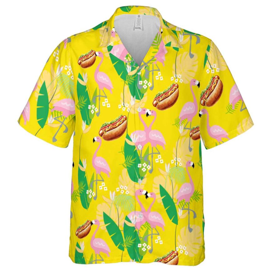 Hot Dog Flamingo Leaf Hawaiian Shirt Fashion forward